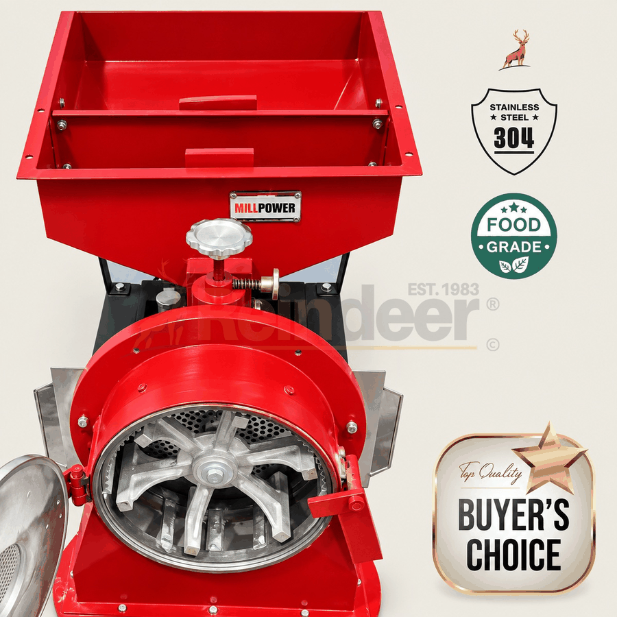 10 hp atta chakki - hopper and feeder - reindeer machinery 