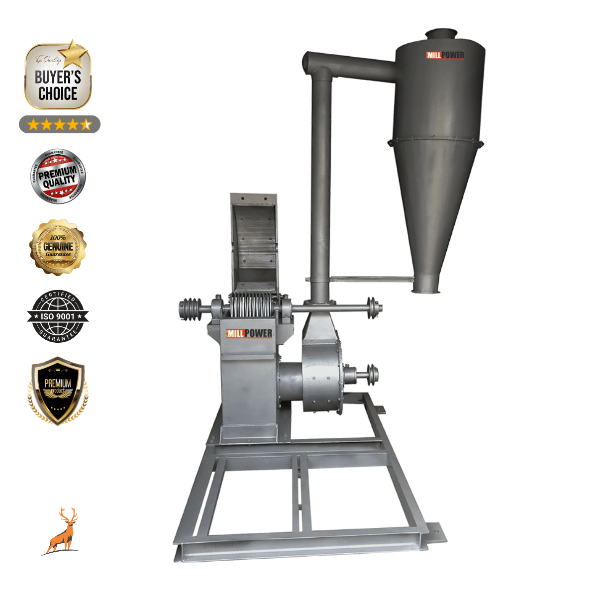 20 hp masala grinder - front view - reindeer machinery