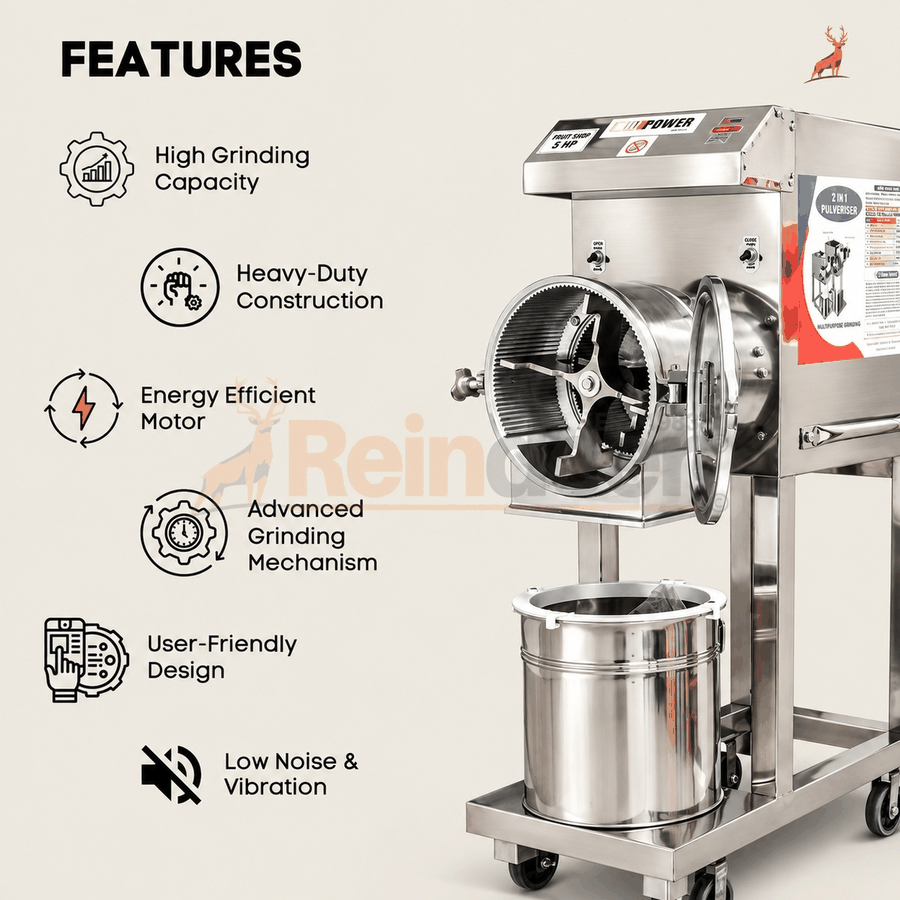 3 hp atta chakki - ವೈಶಿಷ್ಟ್ಯಗಳು - Reindeer Machinery