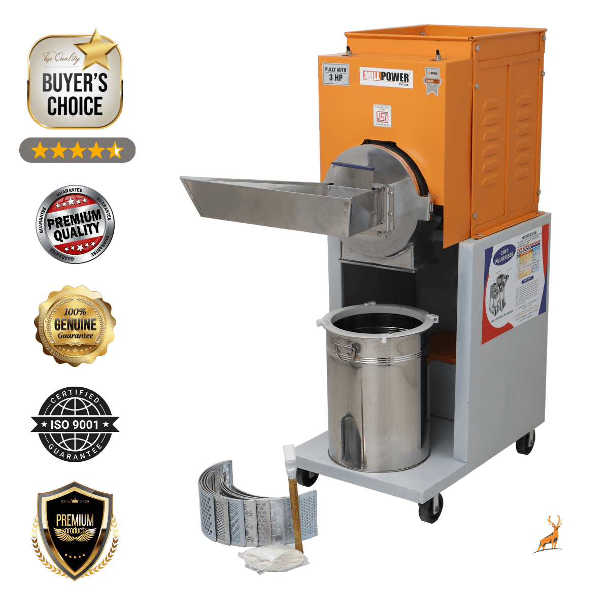 50 kg per hour atta chakki - machine with accessories - reindeer machinery